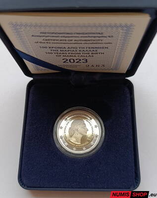 Grécko 2 euro 2023 - Maria Callas - PROOF