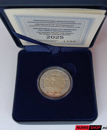 Grécko 2 euro 2025 - Mikis Theodorakis - PROOF