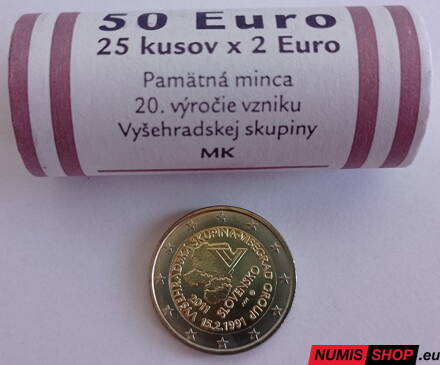 Slovensko 2 euro 2011 - 20. výročie vytvorenia Vyšehradskej skupiny - rollka / roll