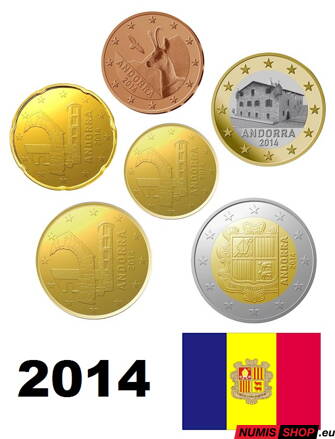 Sada Andorra 2014 - 5 cent - 2 euro - UNC