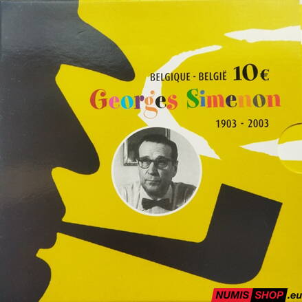 Belgicko 10 eur 2003 - Georges Simenon - PROOF