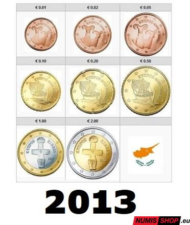 Sada Cyprus 2013 - 1 cent - 2 euro - UNC