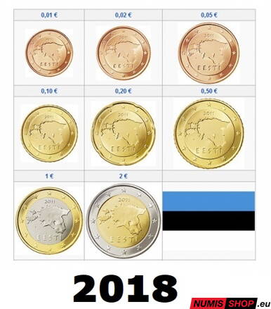 Sada Estónsko 2018 - 1 cent - 2 euro - UNC