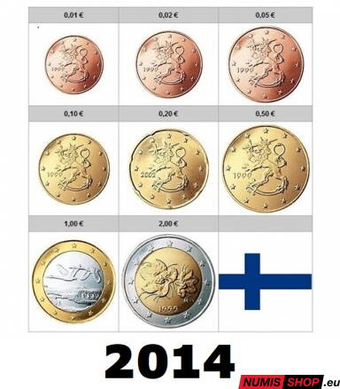 Sada Fínsko 2014 - 1 cent - 2 euro - UNC