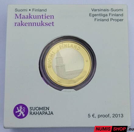 Fínsko 5 euro 2013 - Turku Cathedral - PROOF