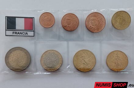 Sada Francúzsko MIX - 1 cent - 2 euro - UNC