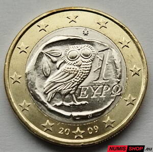 1 euro Grécko 2009 - UNC 