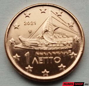 1 cent Grécko 2021 - UNC