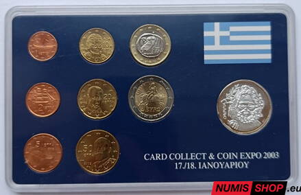 Sada Grécko 2002 - EXPO 2003 so strieborným žetónom