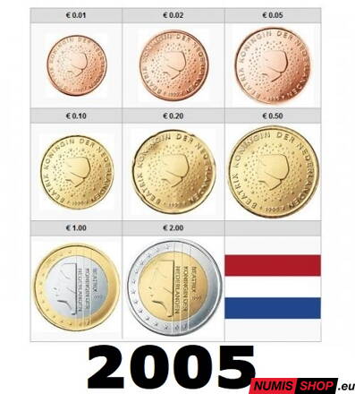 Sada Holandsko 2005 - 1 cent - 2 euro - UNC 