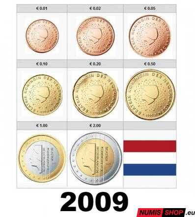 Sada Holandsko 2009 - 1 cent - 2 euro - UNC 