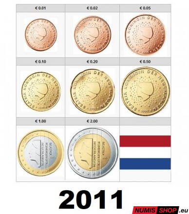 Sada Holandsko 2011 - 1 cent - 2 euro - UNC 