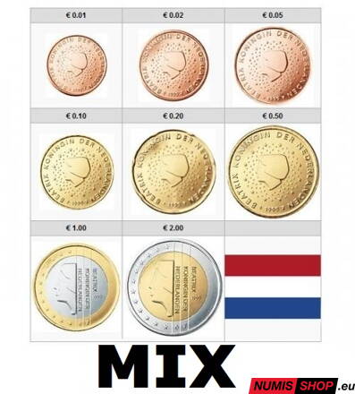 Sada Holandsko MIX - 1 cent - 2 euro - UNC 