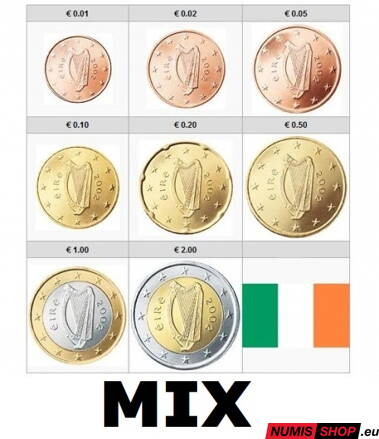 Sada Írsko MIX - 1 cent - 2 euro - UNC 