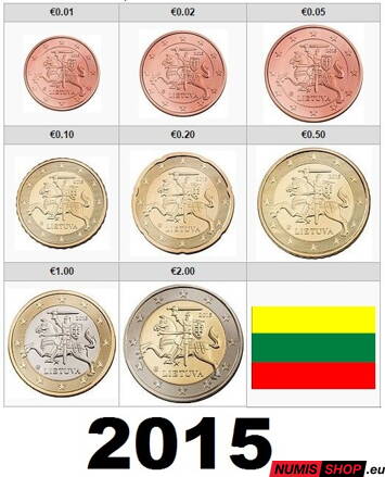 Sada Litva 2015 - 1 cent - 2 euro - UNC 