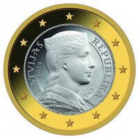 1 euro Lotyšsko 2014 - UNC 