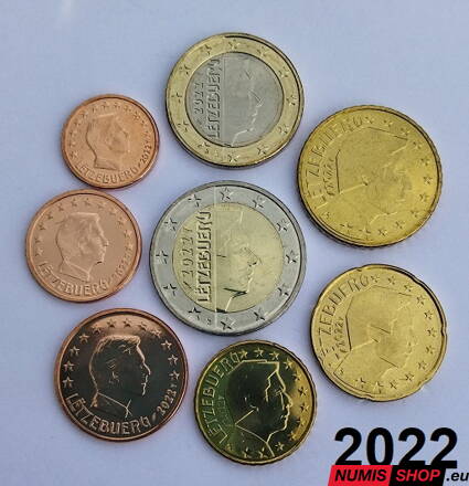 Sada Luxembursko 2022 - 1 cent - 2 euro - UNC 
