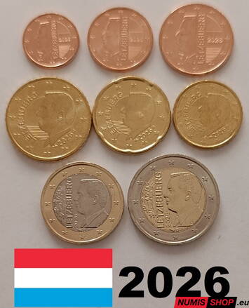 Sada Luxembursko 2026 - 1 cent - 2 euro - UNC (nový dizajn)