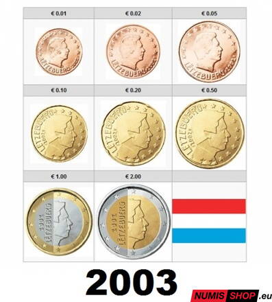 Sada Luxembursko 2003 - 1 cent - 2 euro - UNC 