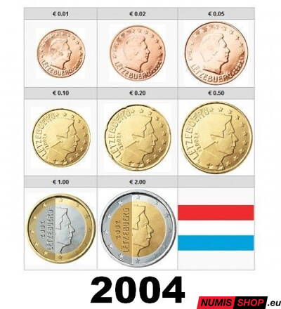 Sada Luxembursko 2004 - 1 cent - 2 euro - UNC 