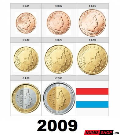 Sada Luxembursko 2009 - 1 cent - 2 euro - UNC 