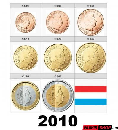 Sada Luxembursko 2010 - 1 cent - 2 euro - UNC 