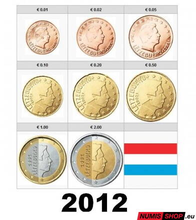 Sada Luxembursko 2012 - 1 cent - 2 euro - UNC 