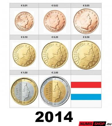 Sada Luxembursko 2014 - 1 cent - 2 euro - UNC 