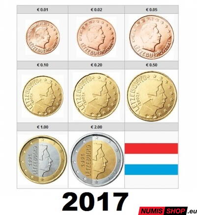 Sada Luxembursko 2017 - 1 cent - 2 euro - UNC 
