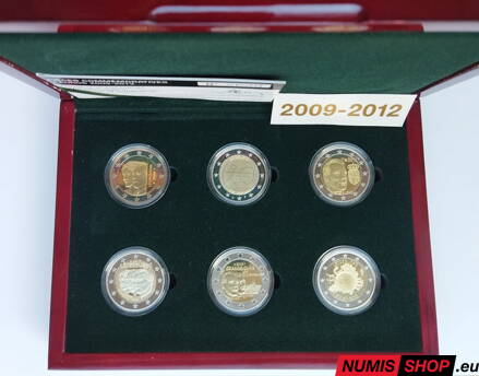 Sada Luxembursko 6 x 2 euro 2009 - 2012 - PROOF