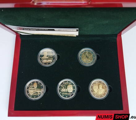Sada Luxembursko 5 x 2 euro 2016 - 2018 - PROOF