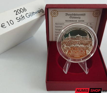 10 eur Rakúsko 2006 - Opátstva a kláštory v Rakúsku - Opátstvo Göttweig - PROOF