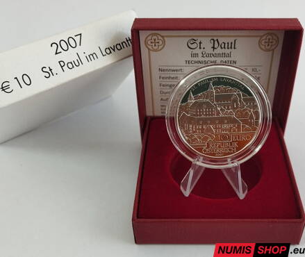 10 eur Rakúsko 2007 - Opátstva a kláštory v Rakúsku - Sankt Paul in Lavanttal - PROOF