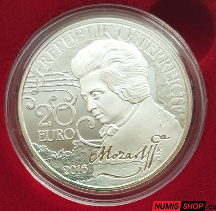 Rakúsko 20 eur 2016 - Wolfgang Amadeus Mozart - The Magic Flute - PROOF