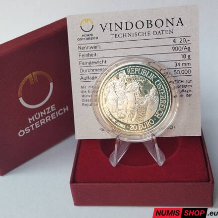 Rakúsko 20 eur 2010 - Rím na Dunaji 2/6 - Vindobona - PROOF