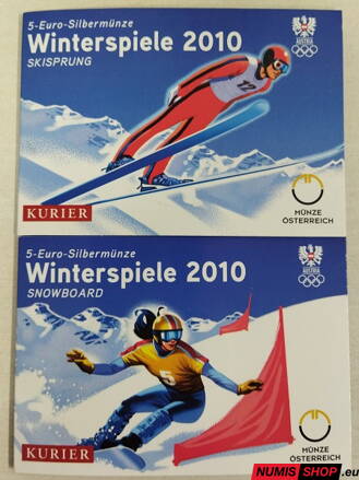 5 + 5 eur Rakúsko 2010 - ZOH Vancouver - Snowbording a skoky na lyžiach - folder