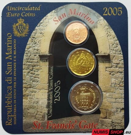 San Maríno 2005 - 2 + 20 cent + 2 euro minikit - UNC