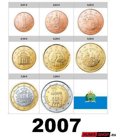 San Maríno 2007 - 1 cent - 2 euro - UNC