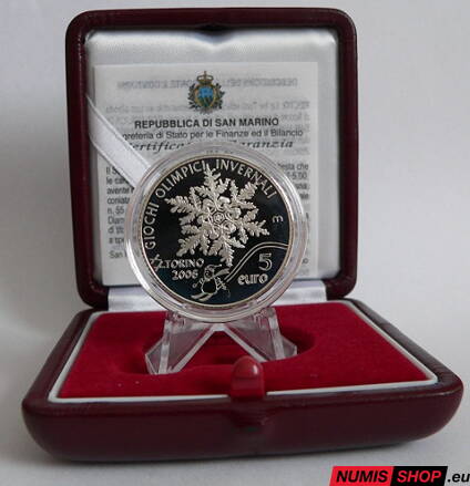 5 euro San Marino 2005 - Olympic games in Torino - PROOF
