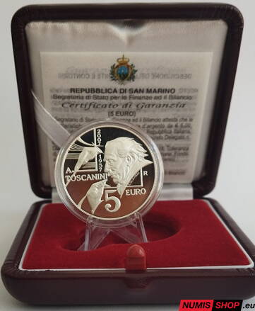 5 euro San Marino 2007 - Arturo Toscanini - PROOF