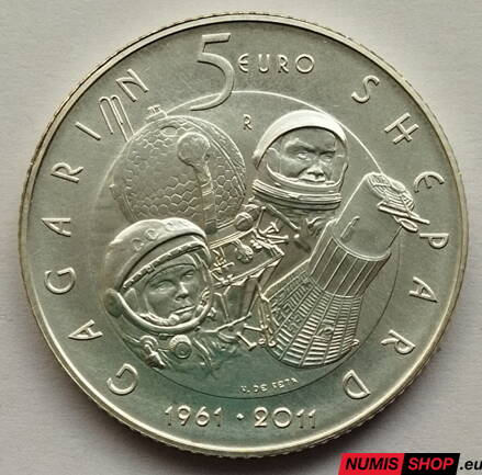 5 euro San Marino 2011 - Gagarin - Shepard - BU