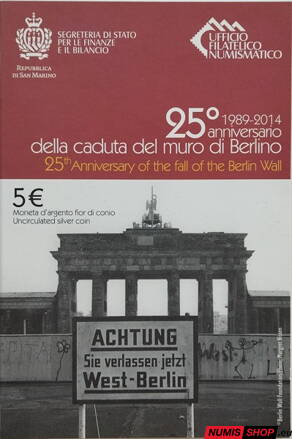 5 euro San Marino 2014 - Pád Berlínskeho múru
