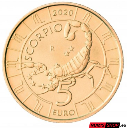 5 euro San Maríno 2020 - Lunárny kalendár - škorpión