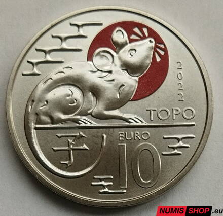 10 euro San Marino 2022 - Chinese Lunar - Rat (Potkan)