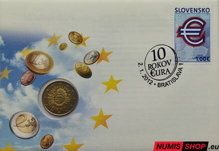 Slovensko 2 euro 2012 - 10 rokov euro - Numizmatická obálka