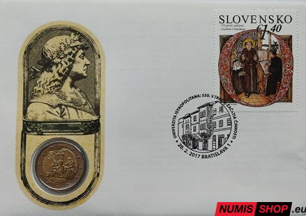 Slovensko 2 euro 2017 - Academia Istropolitana - numizmatická obálka
