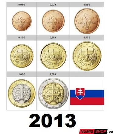 Sada Slovensko 2013 - 1 cent - 2 euro - UNC 