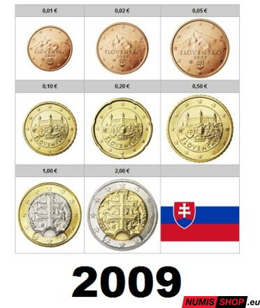 Sada Slovensko 2009 - 1 cent - 2 euro - UNC 