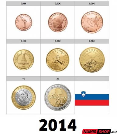 Sada Slovinsko 2014 - 1 cent - 2 euro - UNC