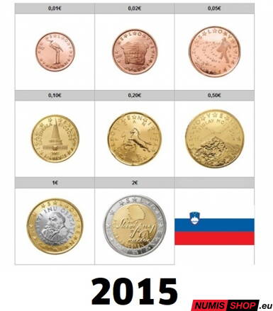 Sada Slovinsko 2015 - 1 cent - 2 euro - UNC